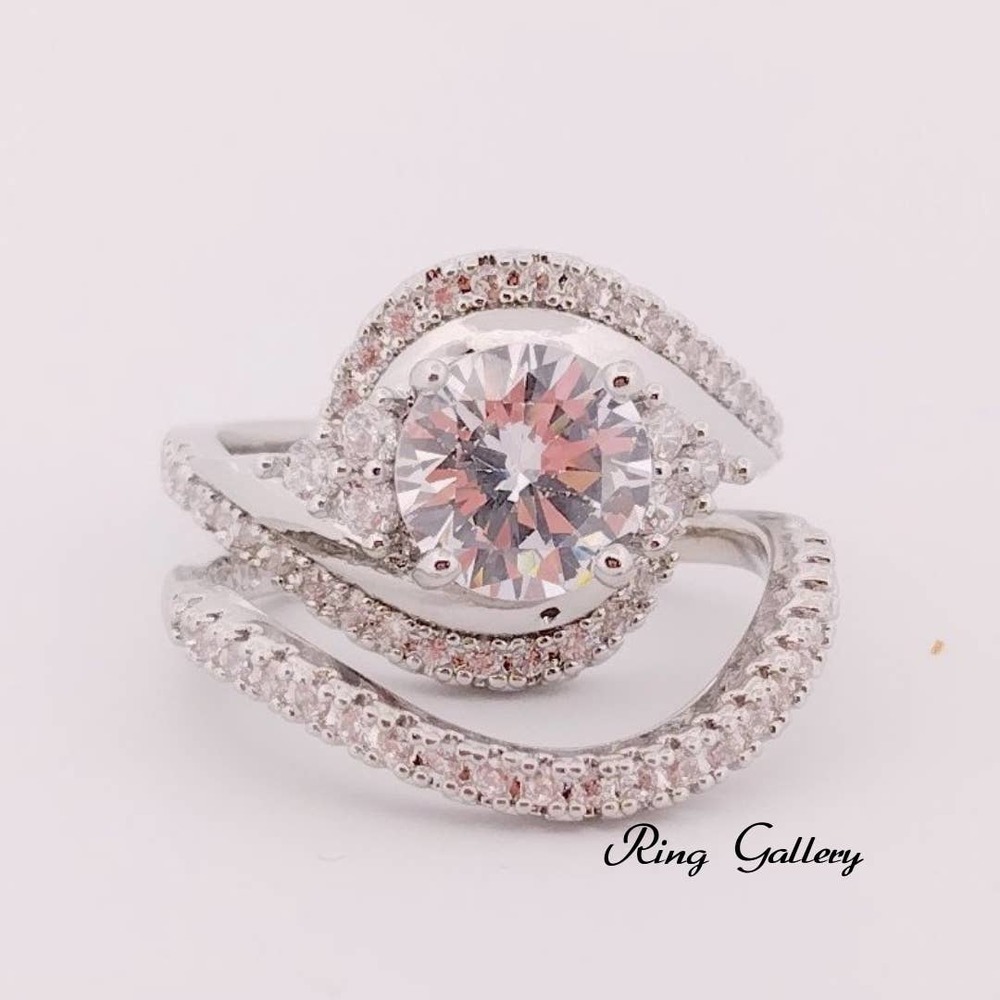 Diamond Wedding Ring Set Engagement 925/14K size 6,7,8,9,10 #18